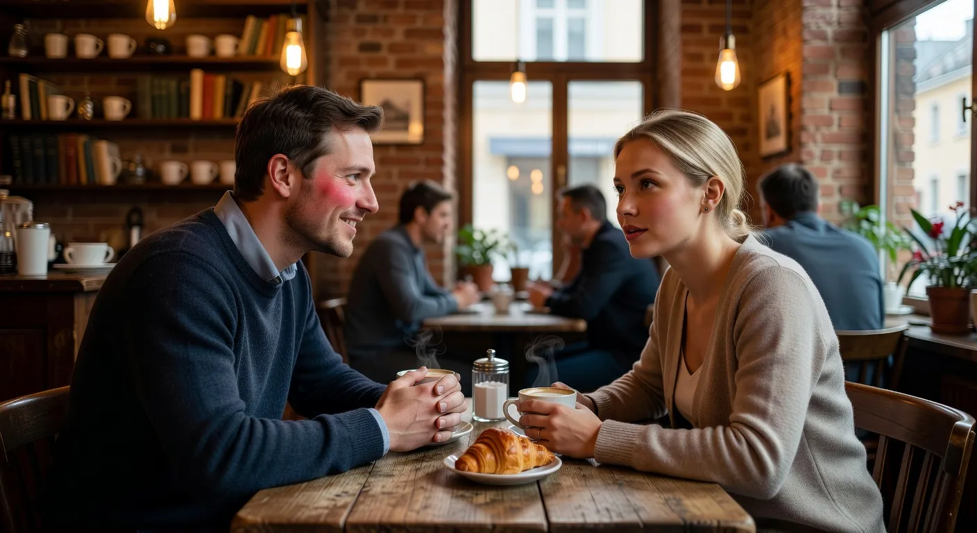 First meeting with a Russian woman at a cafe