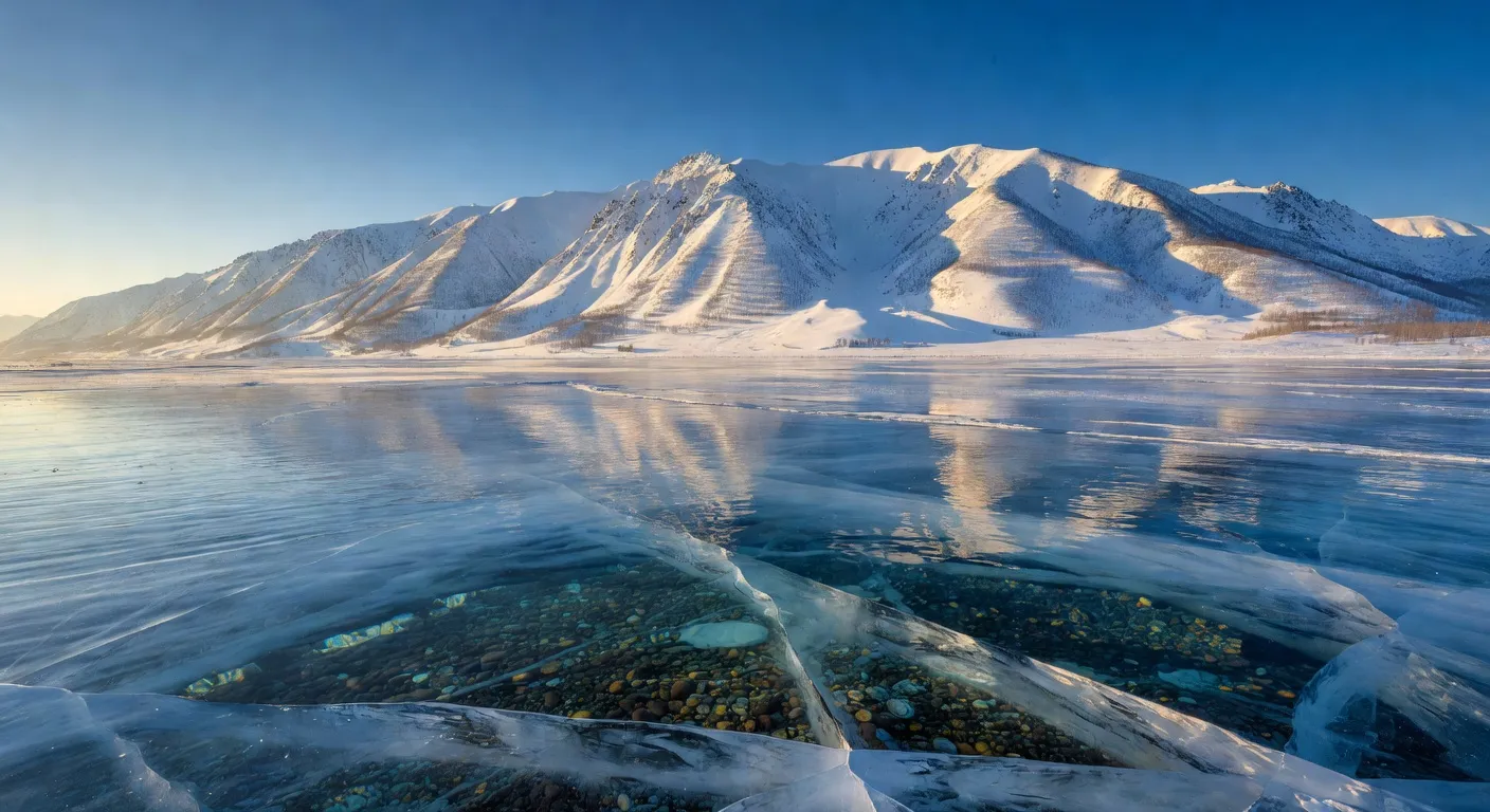 Lake Baikal winter landscape near Irkutsk