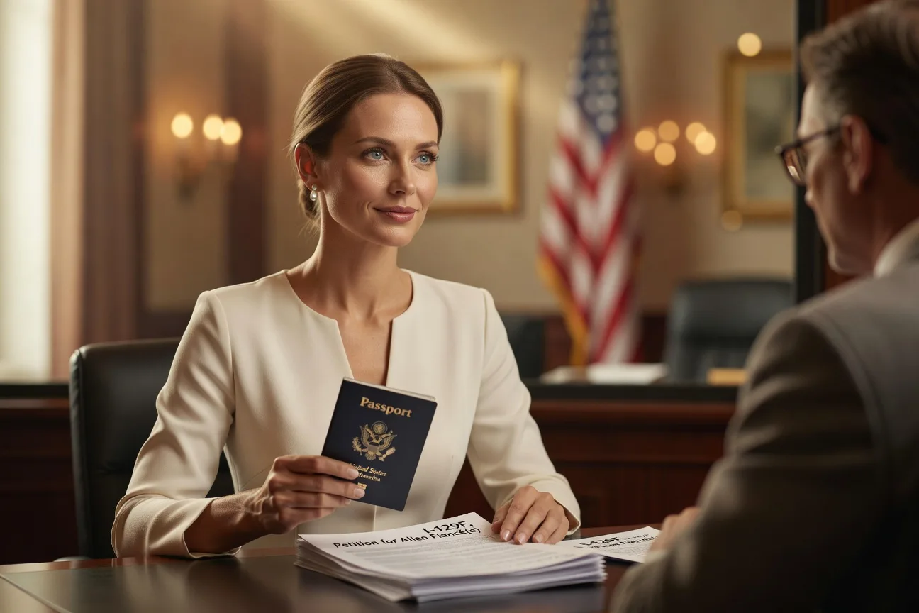 Russian bride at U.S. consulate interview in Warsaw for K-1 visa 2026