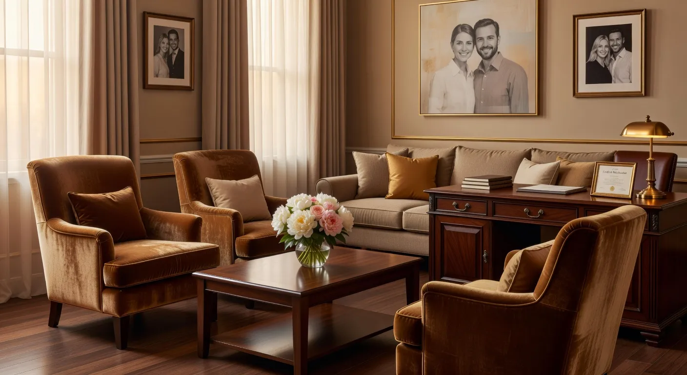 Interior of a matchmaking agency office