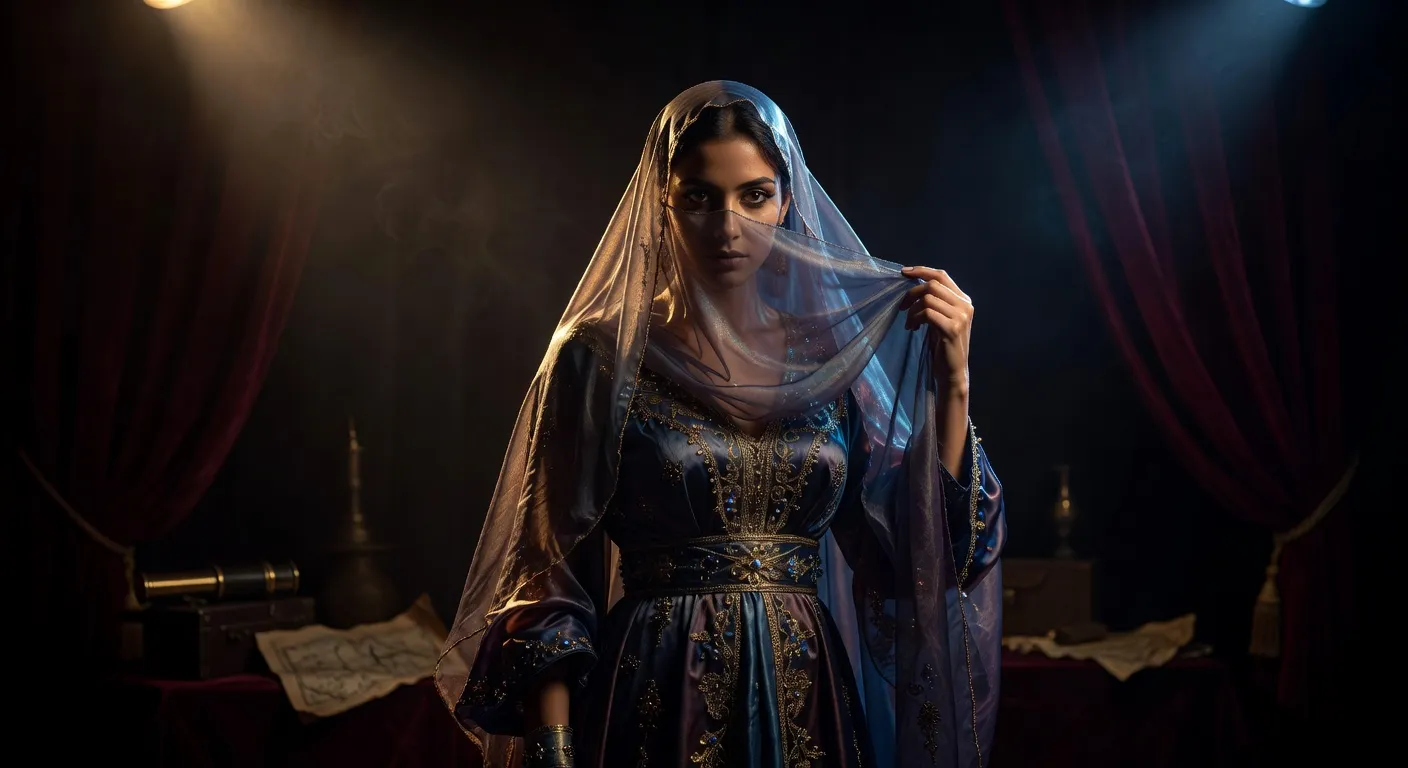 Mysterious woman in exotic costume