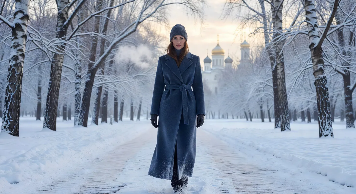 Elegant Russian woman in winter setting
