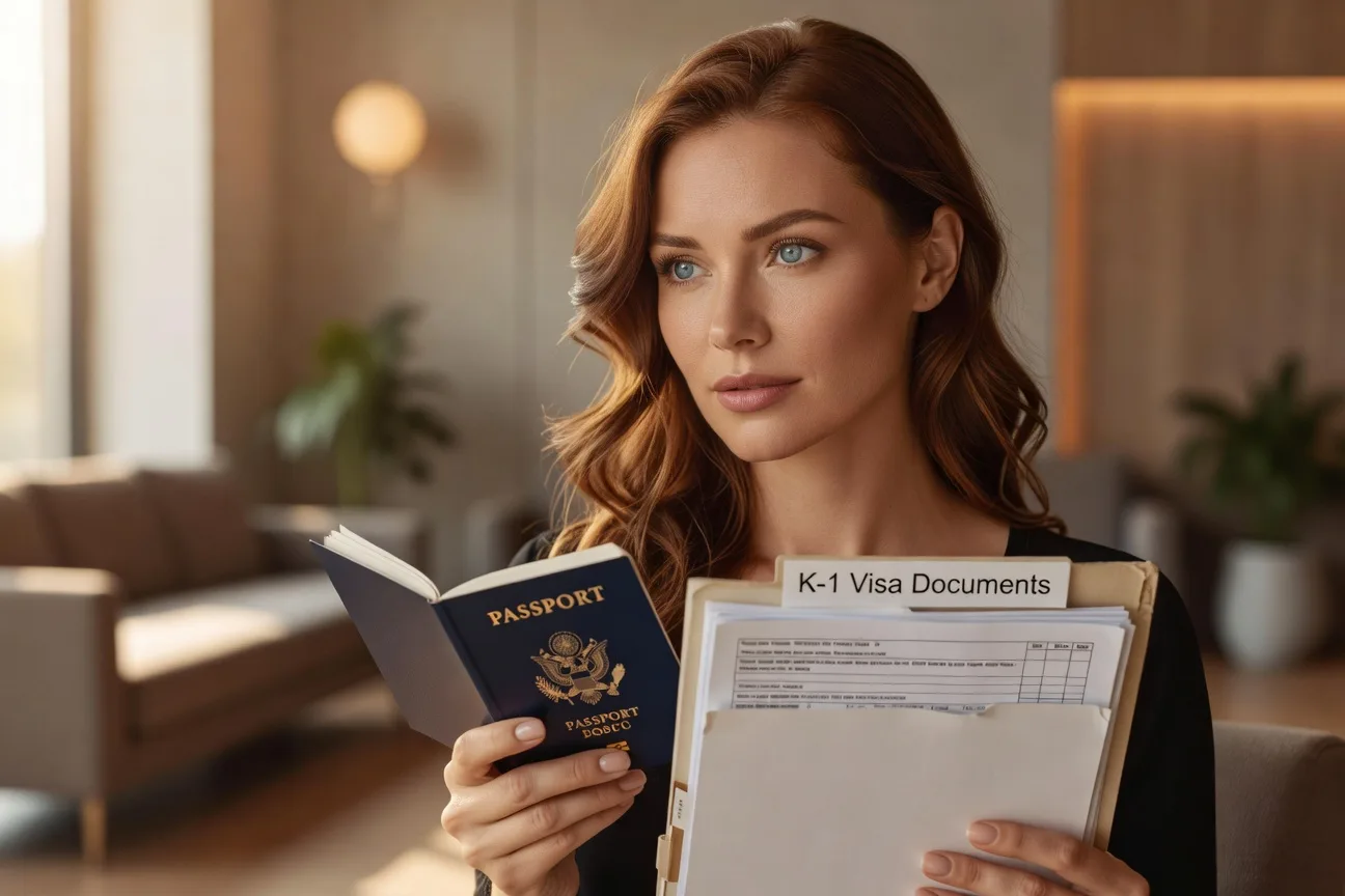 Невеста из России на собеседовании в консульстве США в Варшаве для визы K-1